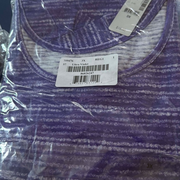 T-SHIRT, ROUND NECK, ULTRA VIOLET & WHITE, SIZE 3X, SHAPED FIT, PRINTED, PENNING - Picture 2 of 3